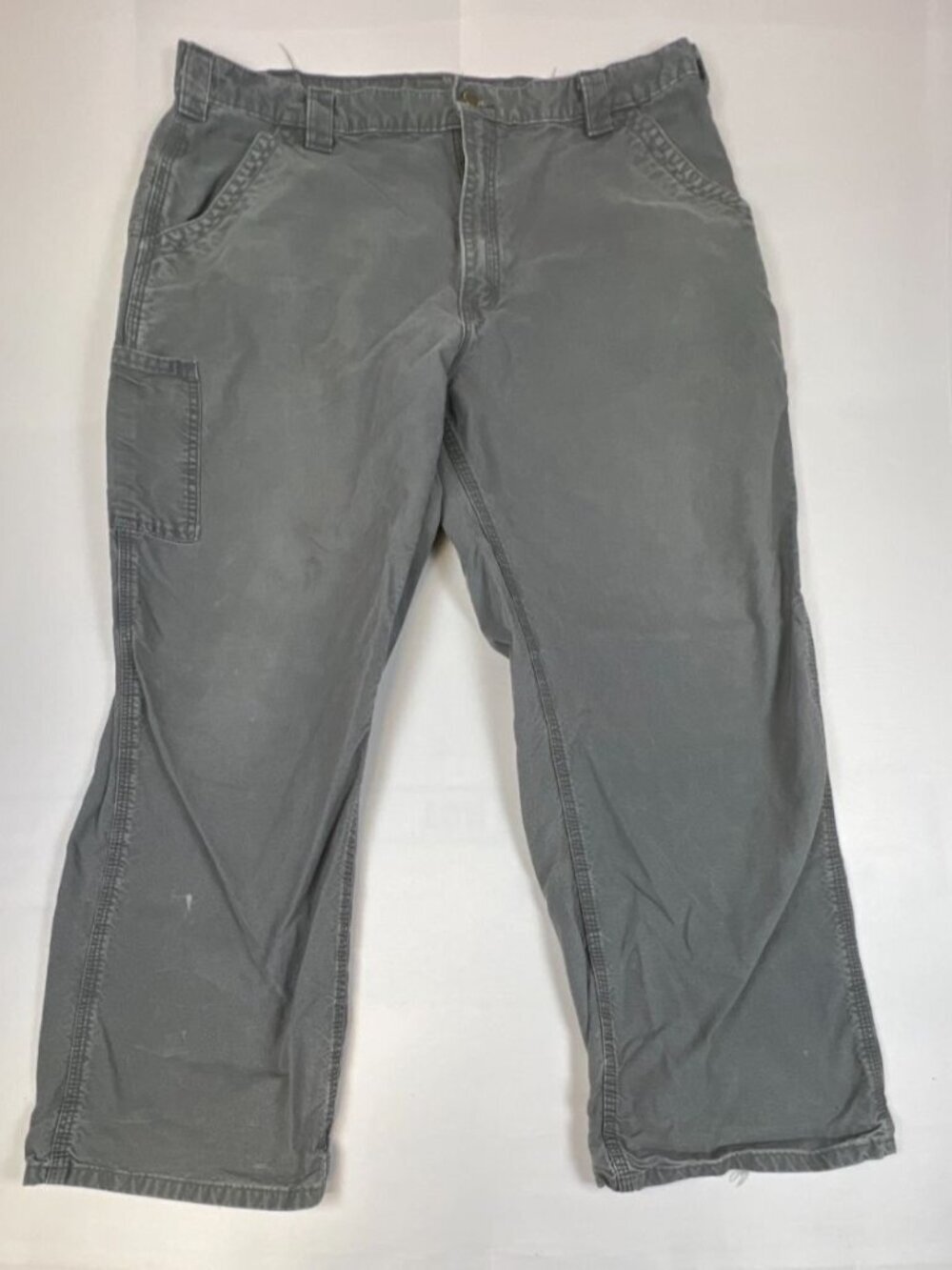 Carhartt Men's 40x30 Gray Canvas Work Dungaree Pants B151 FAT Loose Fit